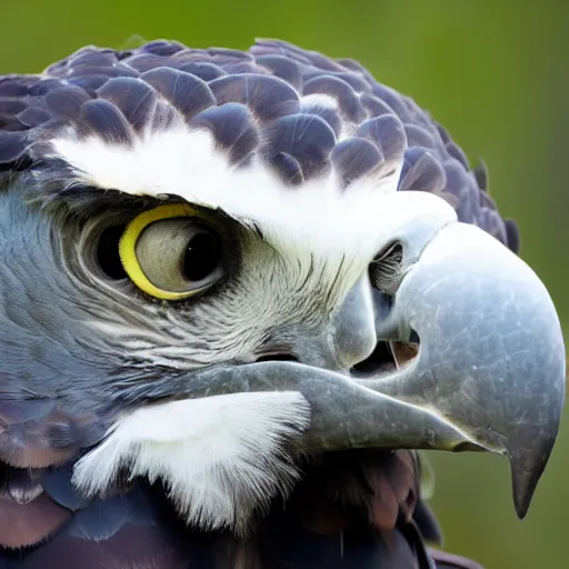 Prompt: close up of a prehistoric harpy eagle