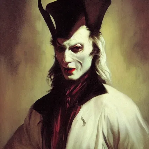 Image similar to oil painting portrait of (vampire) by hyacinthe rigaud, (Greg rutkowski) highly detailed fancy cake