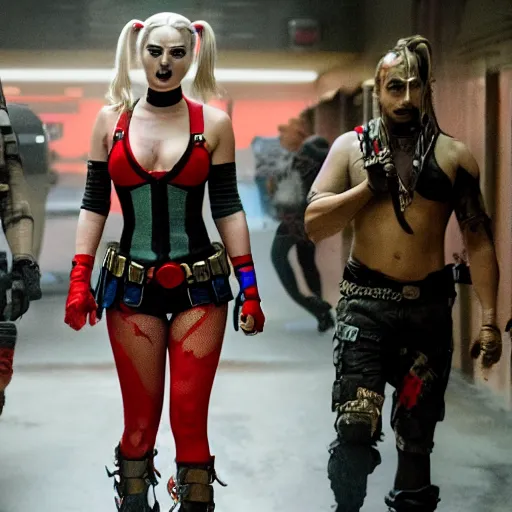 Image similar to A still of Kaley Cuoco as Harley Quinn in The Suicide Squad (2021)