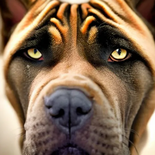 Image similar to a mastiff - cat - hybrid, animal photography