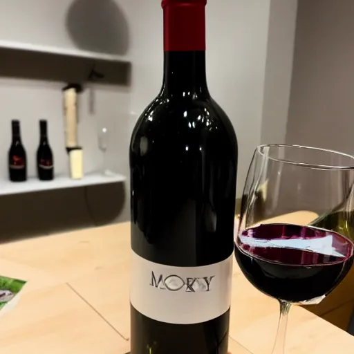 Image similar to photo of a puzzled mobkey with a bottle of wine
