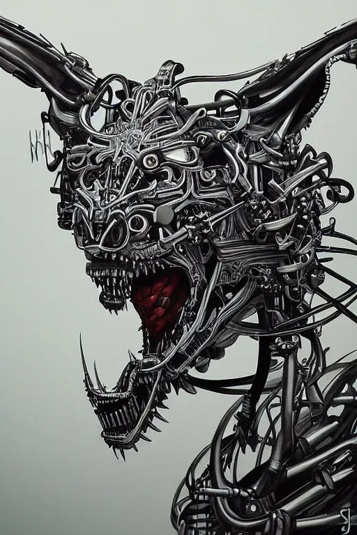 Image similar to detailed portrait artwork of a biomechanical lynx by subjekt zero