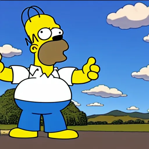 Image similar to 3 d homer simpson in a t - pose