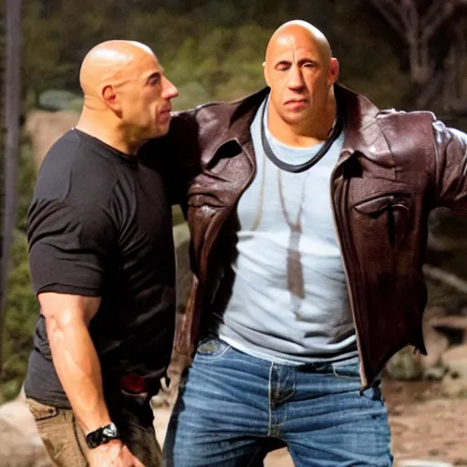 Image similar to vin diesel as the rock as peter griffin