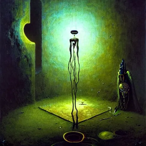 Prompt: A thief steals two expensive and fresh NVIDIA GPUs - contest-winning artwork by Salvador Dali, Beksiński. Stunning lighting