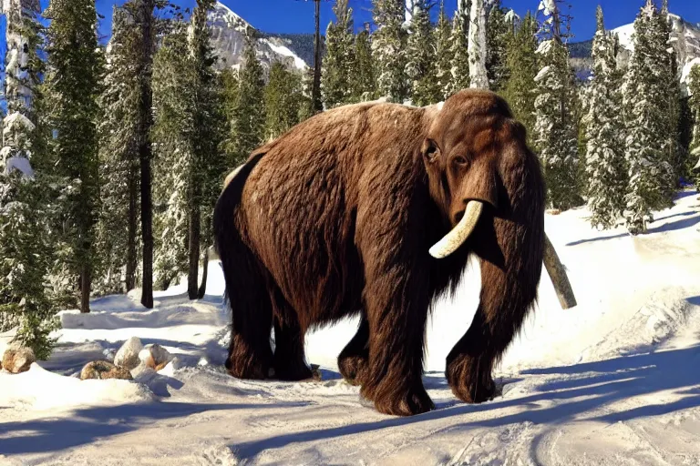 Image similar to mammoth with a beer