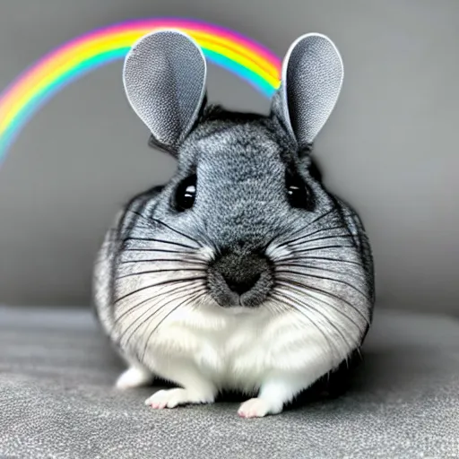 Image similar to cosmic chinchilla pooping rainbow jellybeans