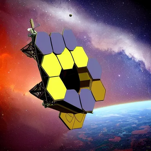 Image similar to “the james webb telescope in outer space, beautiful digital art”