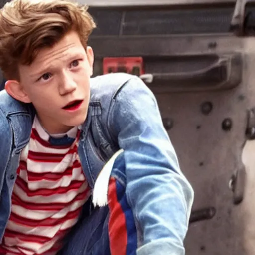 Image similar to Tom Holland as Marty MCFly