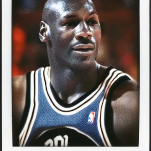 Prompt: Michael Jordan polaroid portrait
