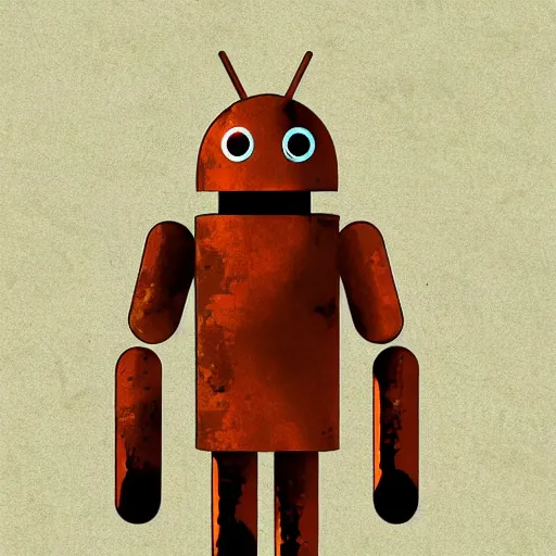 Image similar to A rusty lonely android, digital concept art by Scott Robertson