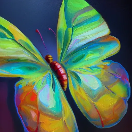 Prompt: butterfly dream, oil on canvas, high detail, hyperrealism, photorealistic, masterpiece, artstation