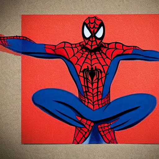 Image similar to spiderman, cave art