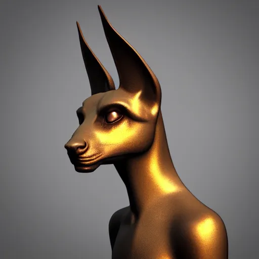 Image similar to anubis, nasus, digital model, head, detailed, beeple, art station, head