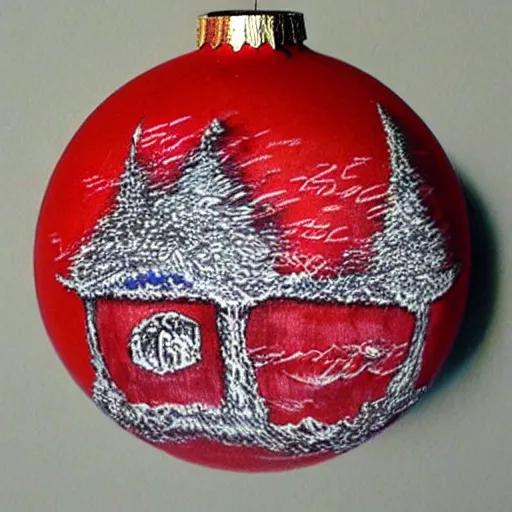 Image similar to red ballpoint pen drawing ornament outsider art