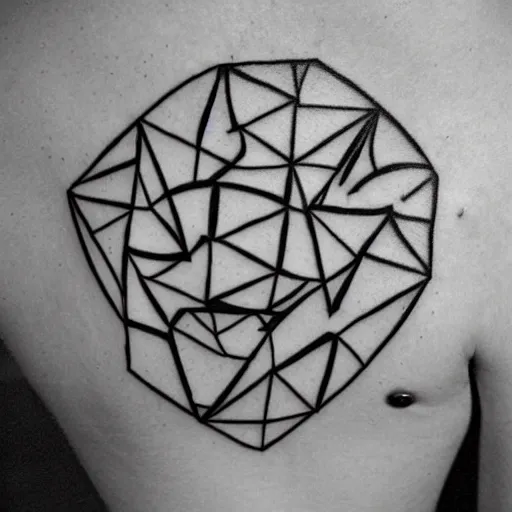 Image similar to tattoo design, stencil, tattoo stencil, traditional, a world famous tattoo of a geometric table-s 100