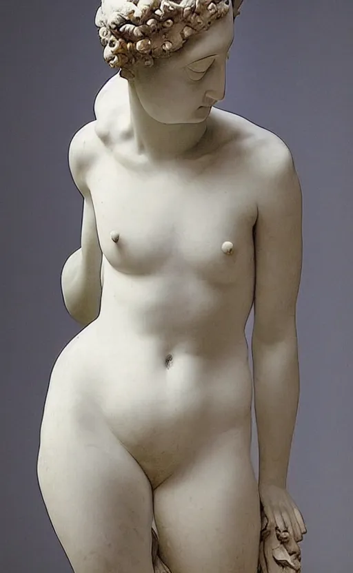 Prompt: “ a elegant female figure sculpture by bernini and french sculpture in 1 9 th century ”