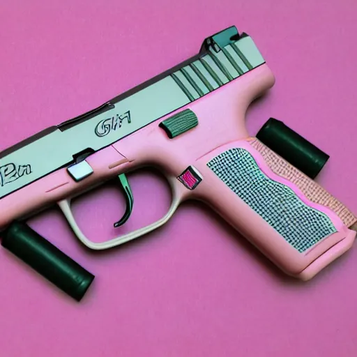 Image similar to pink glock in anime style