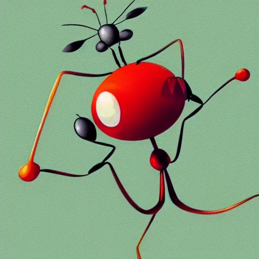 Image similar to Goro Fujita ilustration a pretty ant with its two antennae and 6 legs, painting by Goro Fujita, sharp focus, highly detailed, ArtStation