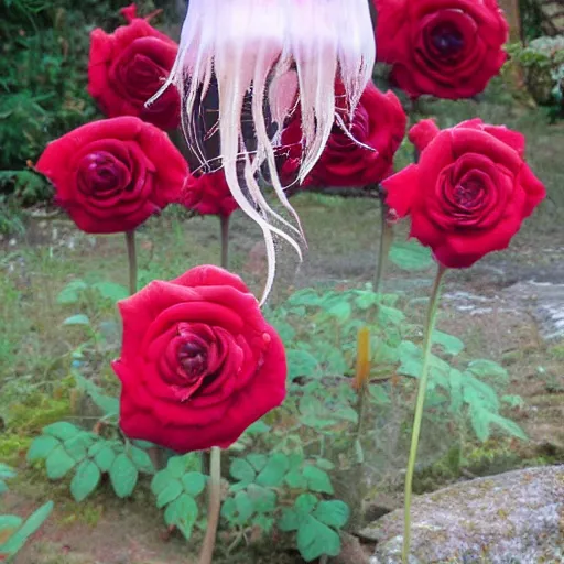 Prompt: rose and jellyfish hybrid