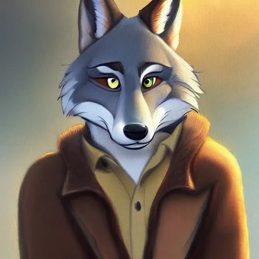 Prompt: beautiful furry art of wolf in smoking, high quality, detailed, zootopia style