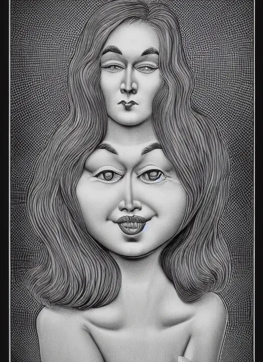 Image similar to portrait of a beautiful woman by basil wolverton