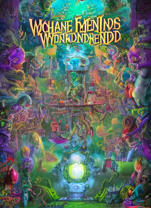 Image similar to machine elves in wonderland,dmt, portal, wonderland