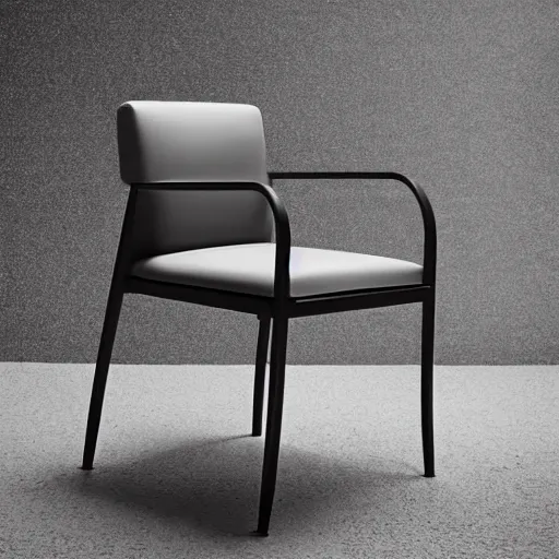 Prompt: a chair designed by mont blanc, advertising photography