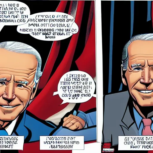 Prompt: Joe Biden in a Marvel Comic Book