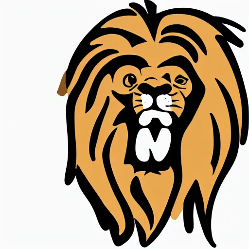 Prompt: minimal vector logo of a laughing lion head