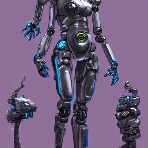 Image similar to a futuristic robotic gorgon, artstation