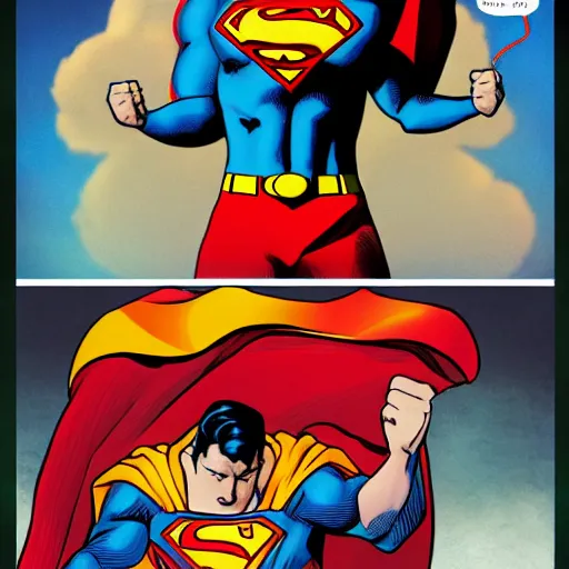 Image similar to superman fighting god