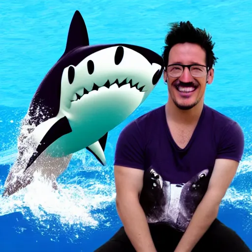 Image similar to markiplier as a shark