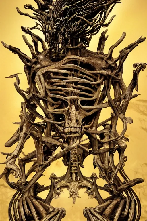 Image similar to The lord of Bones by Salvador Dalí, high quality, highly detailed, 8k, artstation