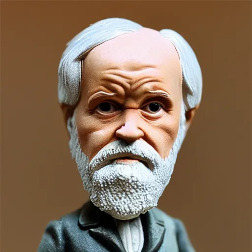 Prompt: charles darwin bobble head toy realistic 3 5 mm