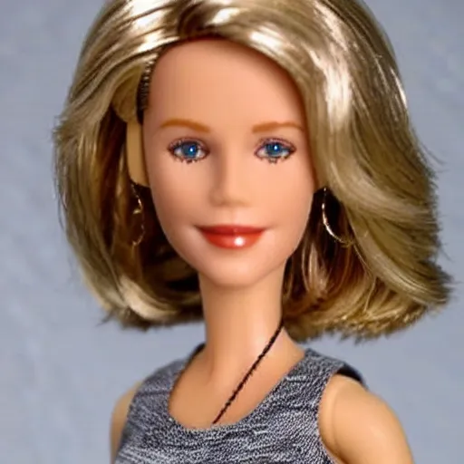 Prompt: Meg Ryan barbie doll