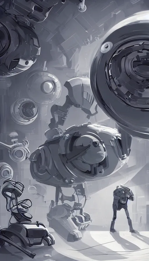 Image similar to techno artwork, by pixar concept artists