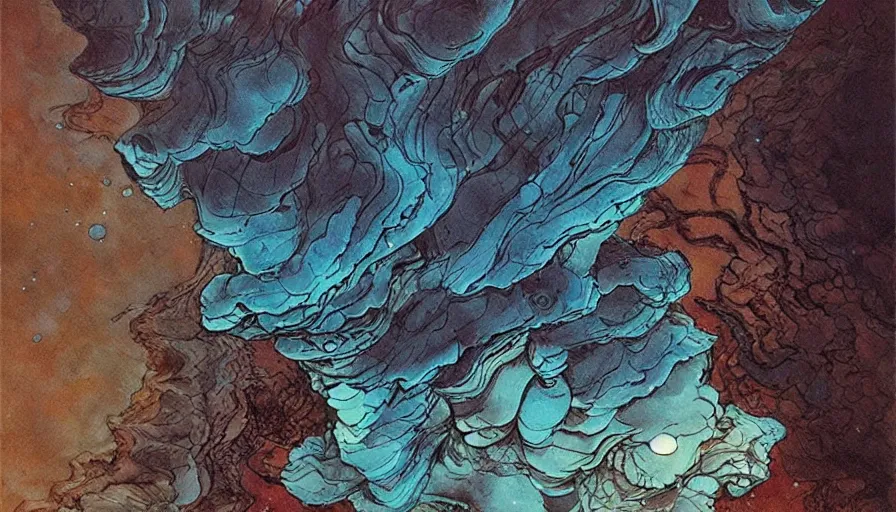 Image similar to bernie wrightson phantom spirit aerial abstract horror shape plume agate aesthetic optical illusion