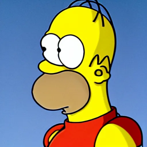 Prompt: a real homer simpson, whose photo was used as reference in designing megaman