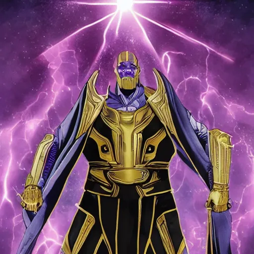 Image similar to thanos is the pope, purple skin, josh brolin, clerical clothes, full body shot, realistic, highly detailed