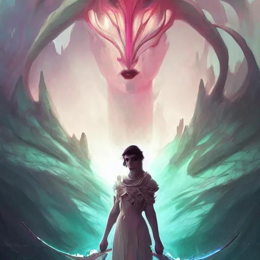 Prompt: a beautiful stunning fantasy whimsical matte digital portrait, the white spiny dragon, it stares into a glacier mirror for answers, white hunting death dragon, concept art by William Adolphe-Bouguereau and Anna Dittmann and Anton Fadeev and Anato Finnstark, pastel color palette, trending on artstation hq