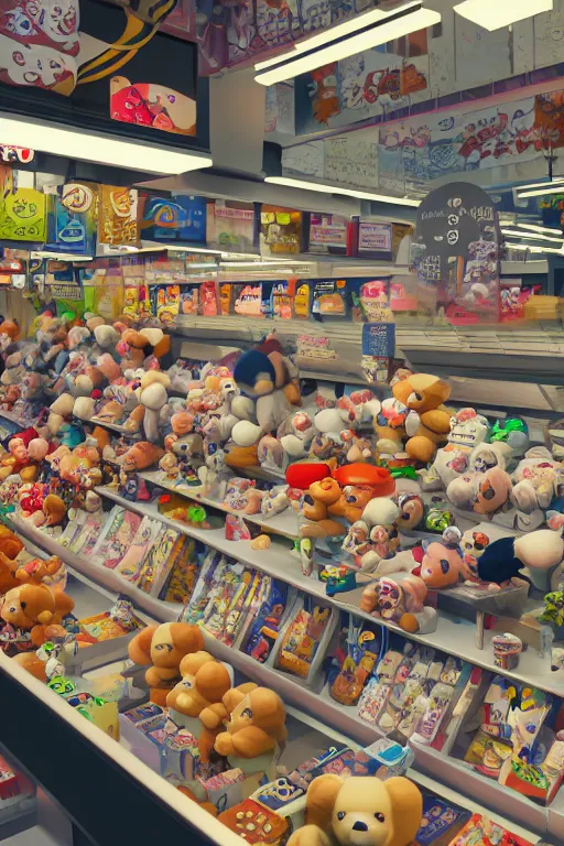 Prompt: teddy bears shopping for groceries in Japan, ukiyo-e,Maxon Cinema 4D ,cinematic lighting,cinematic shot,Rembrandt Lighting,OP Art,Optical Art Dan Mumford