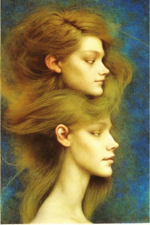 Image similar to headshot portrait of a beautiful faerie, golden ratio, detailed, rainbowshift, by maxfield parrish, john william waterhouse, brian froud