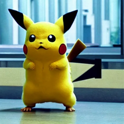 Image similar to live action pikachu in the matrix