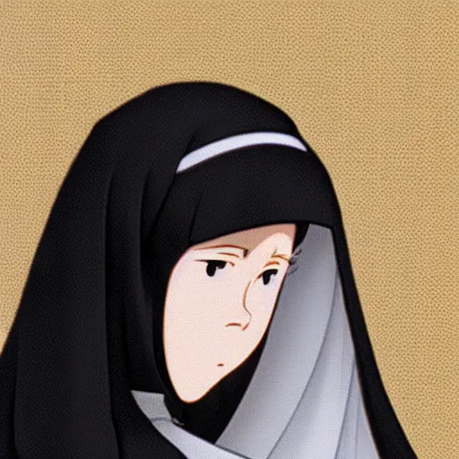 Prompt: female catholic nun playing with yoyos, highly detailed, in the style of makoto shinkai,