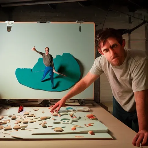 Image similar to claymation boards of canada photoshoot