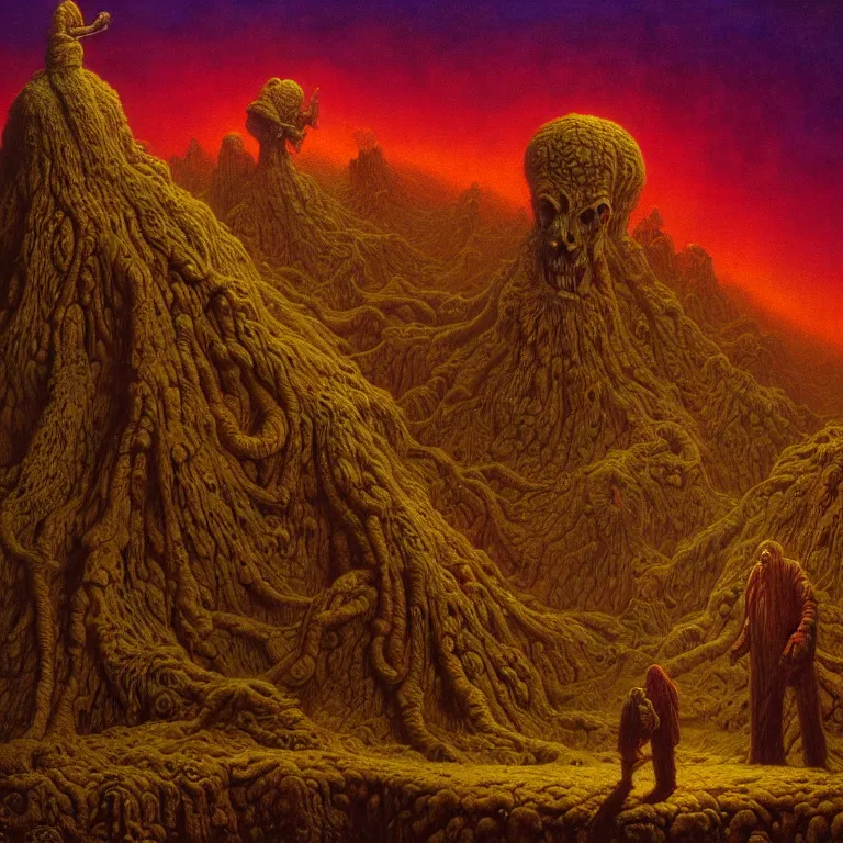 Prompt: a cinematic scene from the simpsons, solidity and eternity, lovecraft, concept art by beksinski and jean delville, dramatic lighting, ultra hd, hdr, 8 k