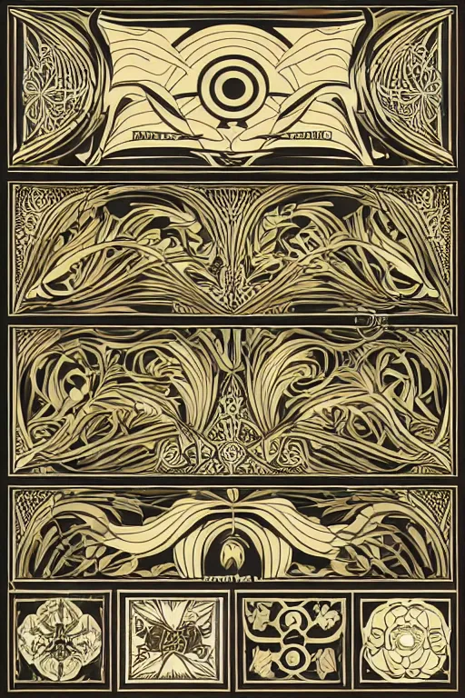 Prompt: vector images, art nouveau border designs