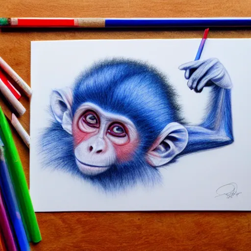 Clever Monkey Art Sketch Book and colored pencil set