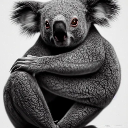 Image similar to ninja koala, award winning creature portrait photography, extremely detailed, artstation, 8 k, sensual lighting, incredible art, wlop, artgerm